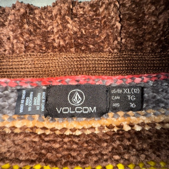 Volcom bubbletea dress, dark chocolate, pink yellow striped. Size XL Super soft - Picture 9 of 12